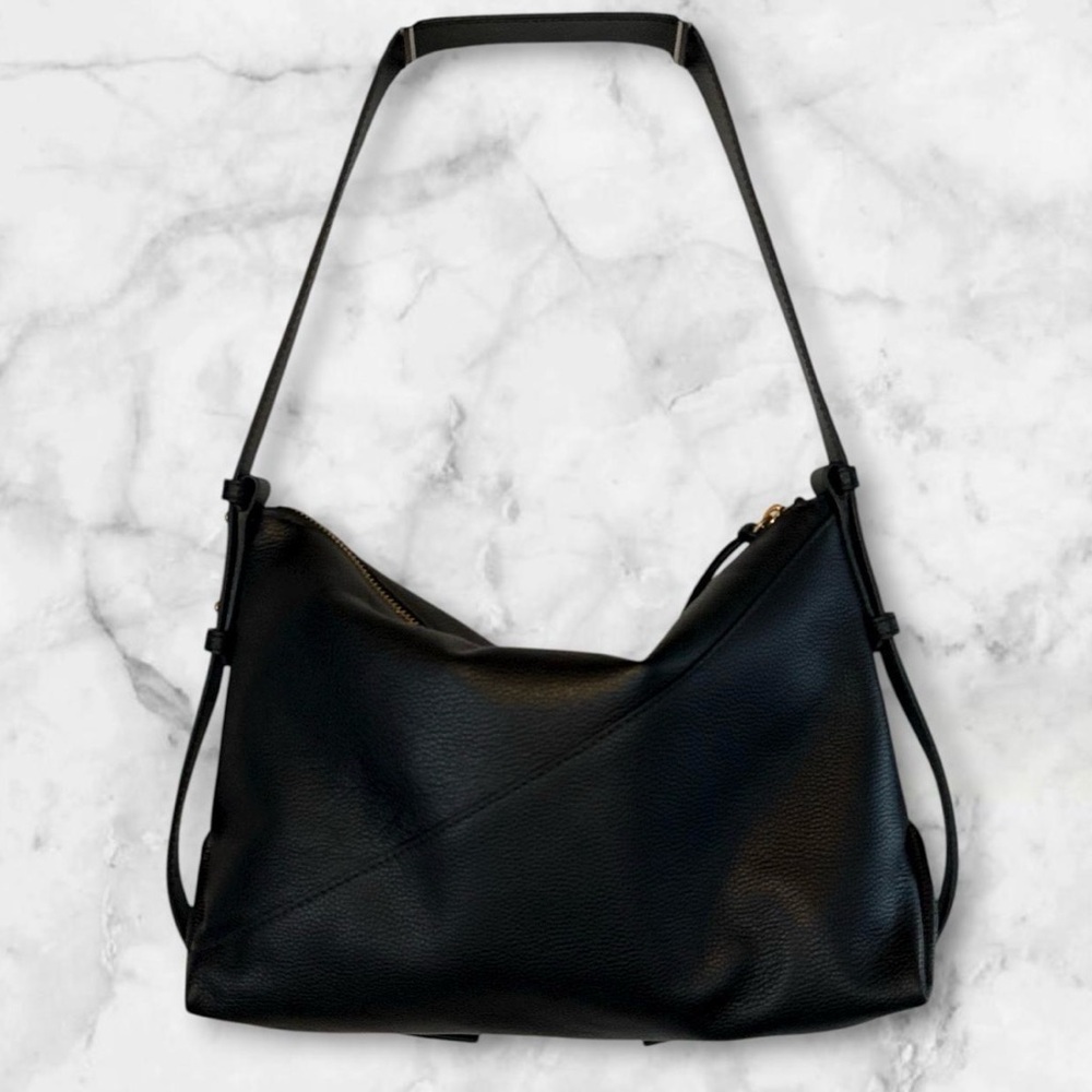 NWOT rag & bone Black Pebbled Leather Hobo Shoulder Bag - Picture 4 of 9